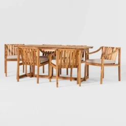 7pc Modern Slatted Wood Outdoor Dining Set - Saracina Home 11 7pc Modern Slatted Wood Outdoor Dining Set - Saracina Home -Saracina Home Shop GUEST 004dfb25 1c23 4390 ab30 32ab6c6abcb4