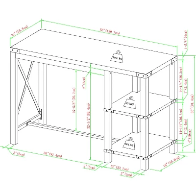 Rustic Farmhouse Metal X Kitchen Island With Shelves - Saracina Home 13 Rustic Farmhouse Metal X Kitchen Island With Shelves - Saracina Home - Image 11
