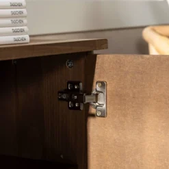 58" Modern Boho Solid Pine Wood Closed Storage Sideboard Brown - Saracina Home -Saracina Home Shop GUEST 025a4b7b 223f 4cc7 b935 d1178e47d623