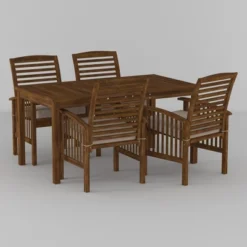 Ravenscroft 5pc Acacia Wood Patio Dining Set - Saracina Home -Saracina Home Shop GUEST 028c1196 6ecf 4eba abd0 4b737ae0168a