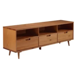 Cara 3 Drawer Mid-Century Modern 3 Drawer TV Stand For TVs Up To 80" - Saracina Home -Saracina Home Shop GUEST 03065cb2 d563 4f37 956c bc1c12b2c653
