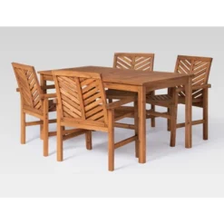 5pc Slatted Chevron Acacia Wood Patio Dining Set - Saracina Home -Saracina Home Shop GUEST 041d2558 114f 417a b83c 735ee26f43e5