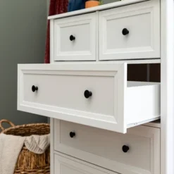 Farmhouse 5 Drawer Grooved Tall Storage Dresser White - Saracina Home -Saracina Home Shop GUEST 05911d78 5a57 43db 9d61 d2cb5816cf18