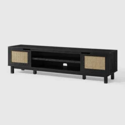 Modern Boho Storage TV Stand For TVs Up To 80" With Rattan Doors - Saracina Home -Saracina Home Shop GUEST 05b74f8b 15fd 47e0 805b d65b865792a5