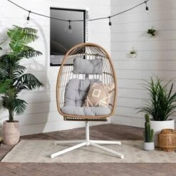 Toluca Hanging Outdoor Boho Egg Chair With Cushion - Saracina Home -Saracina Home Shop GUEST 05e77d11 5bc0 4aed 8be6 80ea07404972