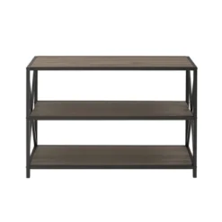 25.62" X Frame Metal And Wood Media Bookshelf - Saracina Home -Saracina Home Shop GUEST 065c78e4 6b9d 4b4f 9b9d dca91f9fd7a7