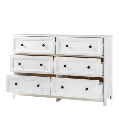 Classic 6 Drawer Groove Dresser White - Saracina Home 10 Classic 6 Drawer Groove Dresser White - Saracina Home - Image 8