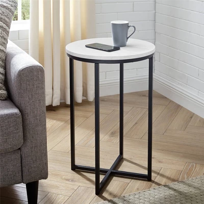 Vivian Glam X Leg Round Side Table - Saracina Home 11 Vivian Glam X Leg Round Side Table - Saracina Home - Image 9