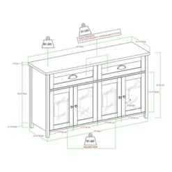 Millia Transitional Farmhouse 4 Door Sideboard With Glass Panels - Saracina Home -Saracina Home Shop GUEST 089f76c2 e2b0 44aa acf3 8bda9545976f