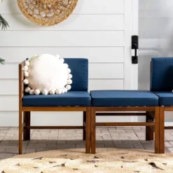 3pc Modular Acacia Wood Patio Chat Set With Cushions - Saracina Home -Saracina Home Shop GUEST 08ef0f7d 7bb9 4ea9 a1ae 96628aa98d4f