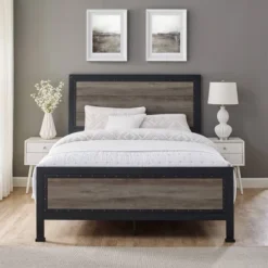 Queen Industrial Wood And Metal Bed - Saracina Home -Saracina Home Shop GUEST 0aaa159b 9726 4847 a2ca 81faa2db453f