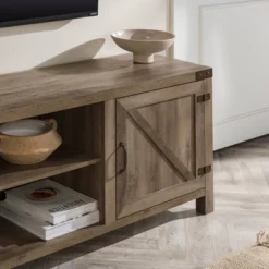 Modern Industrial Barn Door TV Stand For TVs Up To 80" - Saracina Home -Saracina Home Shop GUEST 0c64c0b2 bc4a 4974 8a53 fd86aa5811eb