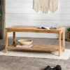 Ravenscroft Modern Boho Acacia Wood Slatted Outdoor Coffee Table With Lower Shelf - Saracina Home 1 Ravenscroft Modern Boho Acacia Wood Slatted Outdoor Coffee Table With Lower Shelf - Saracina Home -Saracina Home Shop GUEST 0c7591c1 c5e9 4ae0 ae79 1dffb3967ab9