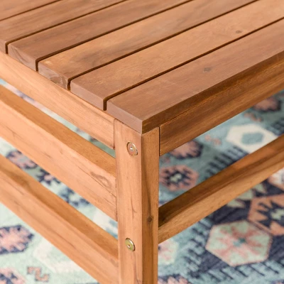 Outdoor Acacia Wood Slatted Coffee Table - Saracina Home 7 Outdoor Acacia Wood Slatted Coffee Table - Saracina Home - Image 5