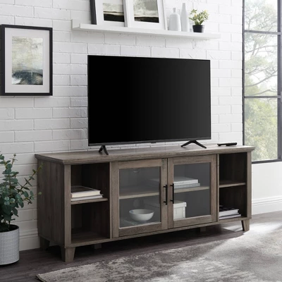 Rustic Transitional 2 Door TV Stand For TVs Up To 65" - Saracina Home 3 Rustic Transitional 2 Door TV Stand For TVs Up To 65" - Saracina Home