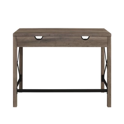 Sophie Modern Farmhouse X Frame Writing Desk With Cubbies Gray Wash - Saracina Home 7 Sophie Modern Farmhouse X Frame Writing Desk With Cubbies Gray Wash - Saracina Home - Image 5