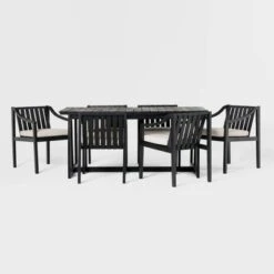 7pc Modern Slatted Wood Outdoor Dining Set - Saracina Home 14 7pc Modern Slatted Wood Outdoor Dining Set - Saracina Home -Saracina Home Shop GUEST 117dd8e5 e41e 4deb 8859 7e6c9ff717ab