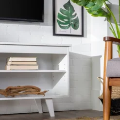 Modern Contemporary Simple Wood Storage Console TV Stand For TVs Up To 65" - Saracina Home -Saracina Home Shop GUEST 121471b3 799a 4e6f b3b0 9c049d14972d