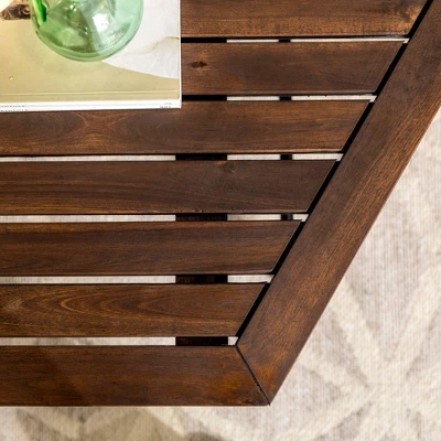 Saybrook Modern Metal And Wood Patio Hexagon Coffee Table - Dark Brown - Saracina Home 9 Saybrook Modern Metal And Wood Patio Hexagon Coffee Table - Dark Brown - Saracina Home - Image 7