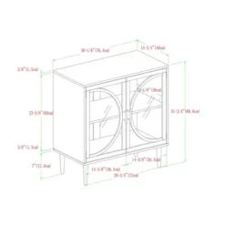 Metal Door Tempered Glass TV Stand For TVs Up To 32" Dark Walnut - Saracina Home -Saracina Home Shop GUEST 16fef13b 939c 4748 80ff 6c8fe3948086