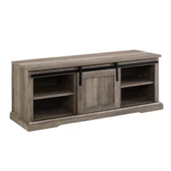 48" Transitional Sliding Door Wood And Metal Bench - Saracina Home -Saracina Home Shop GUEST 18543d61 45d3 4724 83ea 0f23c1e95b21
