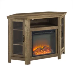 Glass Door Electric Fireplace Corner TV Stand For TVs Up To 50" - Saracina Home -Saracina Home Shop GUEST 1a177987 cd72 4111 bc63 9a313ab3bc66