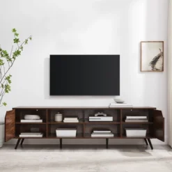 Mid-Century Modern Wide Storage TV Stand For TVs Up To 80" - Saracina Home -Saracina Home Shop GUEST 1c027cdb eb1c 4b90 af86 77fb50b19b2c