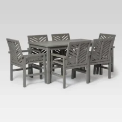 7pc Slatted Chevron Acacia Patio Dining Set - Saracina Home 27 7pc Slatted Chevron Acacia Patio Dining Set - Saracina Home -Saracina Home Shop GUEST 1d49e516 b23d 4ee6 a1e1 e3a2c4f32dfa
