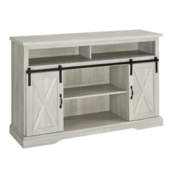 Transitional Sliding Barndoor Highboy TV Stand For TVs Up To 58" - Saracina Home -Saracina Home Shop GUEST 1e7753a0 161a 461f a869 c017e7263cc2