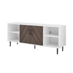 Angelo Modern 2 Door Bookmatch TV Stand For TVs Up To 65" Ash Brown/White - Saracina Home -Saracina Home Shop GUEST 1eb81ab5 8b87 45cc a487 70a62c21b47f