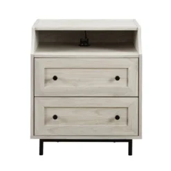 Transitional 2 Drawer Nightstand With USB Port - Saracina Home -Saracina Home Shop GUEST 25945b3e 4823 49b8 a68b 0b3b259e20b4