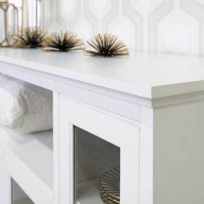 Glass Door Traditional Highboy TV Stand For TVs Up To 58" - Saracina Home 4 Glass Door Traditional Highboy TV Stand For TVs Up To 58" - Saracina Home - Image 2