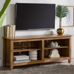 Transitional 4 Cubby Wood Open Storage TV Stand For TVs Up To 65"- Saracina Home 27 Transitional 4 Cubby Wood Open Storage TV Stand For TVs Up To 65"- Saracina Home -Saracina Home Shop GUEST 25f3cc78 c68c 409d ba33 6e1083087415