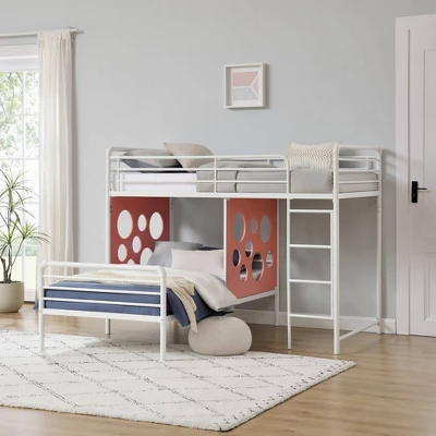 Twin Modern Cut-Out L-Shaped Metal Bunk Bed - Saracina Home 3 Twin Modern Cut-Out L-Shaped Metal Bunk Bed - Saracina Home