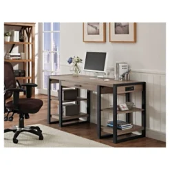 60" Industrial Transitional Tech Desk With USB - Saracina Home -Saracina Home Shop GUEST 27649064 f1fd 4f1c 8f0a b2cf98fb4a01