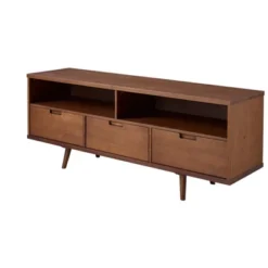 Cara Mid-Century Modern 3 Drawer TV Stand For TVs Up To 65" - Saracina Home -Saracina Home Shop GUEST 27a24018 e7a9 4d99 88df 5f5a13923937