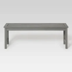 Ravenscroft Modern Boho Acacia Wood Slat Top Outdoor Dining Bench - Gray Wash - Saracina Home -Saracina Home Shop GUEST 28a837eb 59ee 4062 beb1 fa99fffdaa10