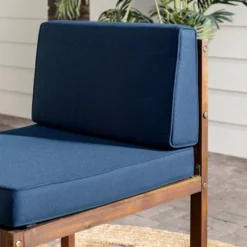 Modular Acacia Wood Armless Patio Chair With Cushion - Dark Brown/Navy - Saracina Home 17 Modular Acacia Wood Armless Patio Chair With Cushion - Dark Brown/Navy - Saracina Home -Saracina Home Shop GUEST 2b548fc8 e769 4ae6 bfad 62a6247c1c9a