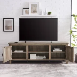 Modern Transitional Wood TV Stand For TVs Up To 80" - Saracina Home -Saracina Home Shop GUEST 2c3d9757 cfca 4747 a512 cdfc5ac25e32