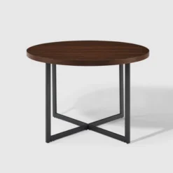 Modern 42" Round Intersecting Leg Dining Table Dark Walnut - Saracina Home -Saracina Home Shop GUEST 2d044005 271c 4633 bf9e a49376431e73