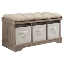 42" Upholstered Wood Entryway Bench With Storage - Saracina Home -Saracina Home Shop GUEST 2e4527c1 2c36 43cf a91b afbef61b7a7a