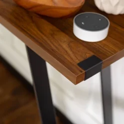 Urban Industrial Entry Table With Wood And Metal Dark Walnut - Saracina Home -Saracina Home Shop GUEST 2e63080c e5d1 4bce 8075 f39e61d9c43b