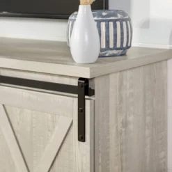 Modern Transitional Sliding Barndoor TV Stand For TVs Up To 65"- Saracina Home -Saracina Home Shop GUEST 2ed1e221 3435 4c95 a81e 6f1a77314c8f