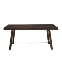 71" Tanya Modern Farmhouse Metal Stretcher Dining Table Dark Brown Oak - Saracina Home 8 71" Tanya Modern Farmhouse Metal Stretcher Dining Table Dark Brown Oak - Saracina Home -Saracina Home Shop GUEST 318da050 abf9 4756 b1f1 bc601f9c5ee6