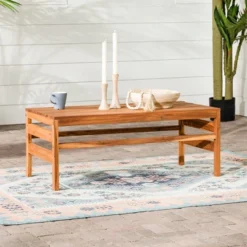 Outdoor Acacia Wood Slatted Coffee Table - Saracina Home