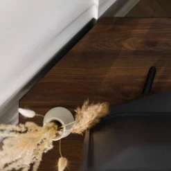 Contemporary Corner TV Stand For TVs Up To 55" Dark Walnut - Saracina Home -Saracina Home Shop GUEST 3310b685 b3b6 407a 92d8 f4cd39d2fd0f