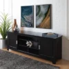 Sliding Door Transitional Wood Storage TV Stand For TVs Up To 80" Black - Saracina Home -Saracina Home Shop GUEST 33becb56 05dc 423e a6f8 7c70aa6e23f1