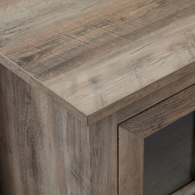 Transitional Farmhouse Window Pane Fireplace TV Stand For TV's Up To 65" Gray Wash - Saracina Home 9 Transitional Farmhouse Window Pane Fireplace TV Stand For TV's Up To 65" Gray Wash - Saracina Home - Image 7