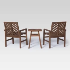 3pc Slatted Chevron Acacia Wood Patio Chat Set - Saracina Home -Saracina Home Shop GUEST 355c74bb 9ea2 47d2 ba1f 7c182d1522b0