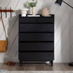 Mid-Century Modern Solid Wood 6 Drawer Vertical Dresser - Saracina Home -Saracina Home Shop GUEST 364a7e44 403a 4a9d a40c 5d3b328ffdcf